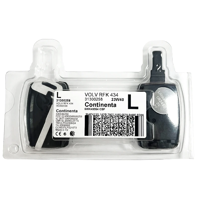CN050009 KR55WK49259 ID48 ชิป 433-434FSK PFK 31300258 กุญแจรีโมทรถยนต์สำหรับ Volvo C30 V40 S40 V50 D5 S60 C70 V70 XC90