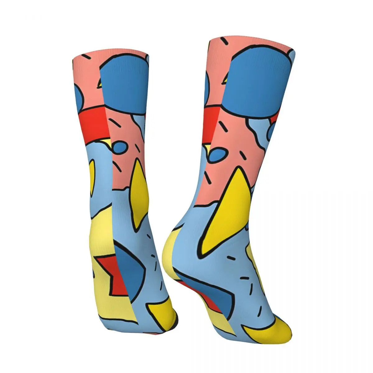 Crazy compression 80'S Abstract Pattern Case Sock for Men Harajuku Selling Seamless Pattern Crew Sock Casual