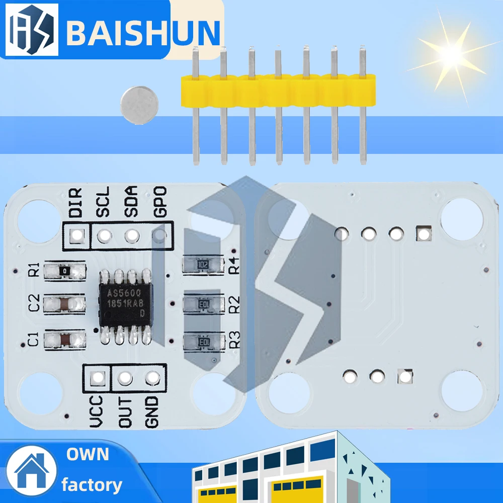 AS5600 magnetic encoder magnetic induction angle measurement sensor module 12bit high precision For aduino