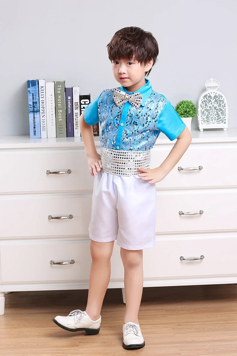 Children's jazz dance ballet Latin dance chorus costume boy  costume primary school children's host costume