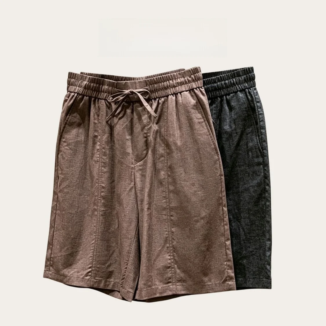 High-End Custom-Dye Custom-Woven Linen Blend Summer Comfortable Breathable Elastic Waist Casual Shorts Business Gentleman Style