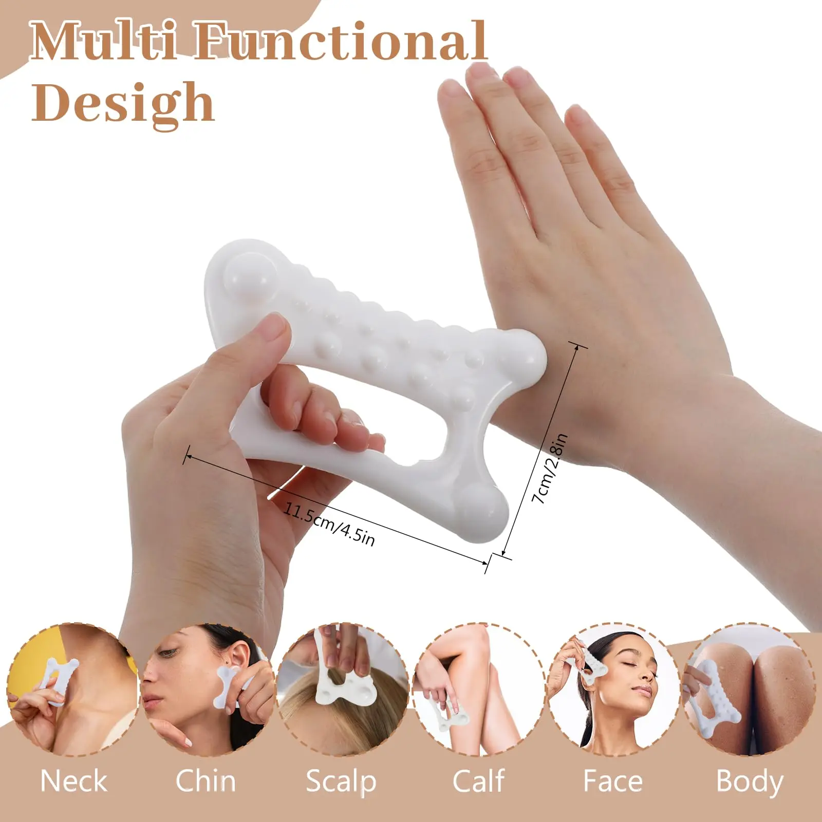A square thumb massager, multifunctional acupoint pressing massage, portable bone-shaped design for meridian relaxation view 2