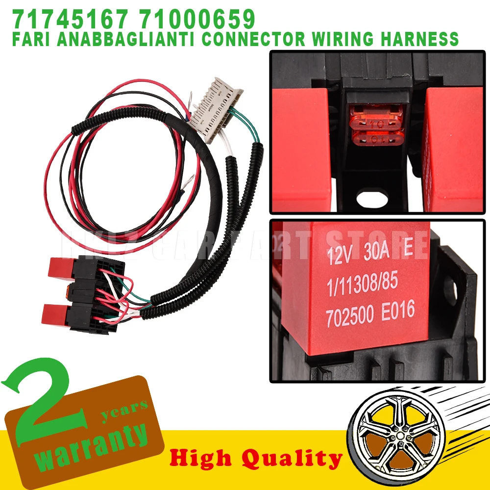 OEM 71745167 Car accessories For Fiat Panda Van 169 2003-2013 1 Set New Fari Anabbaglianti Repair Connector Wiring Harness Kit