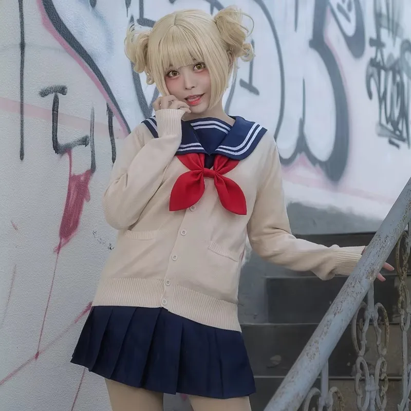 Disfraz de My Hero Academia para Halloween traje de Anime Boku No Hero Academia Himiko Toga JK uniforme suéter abrigo