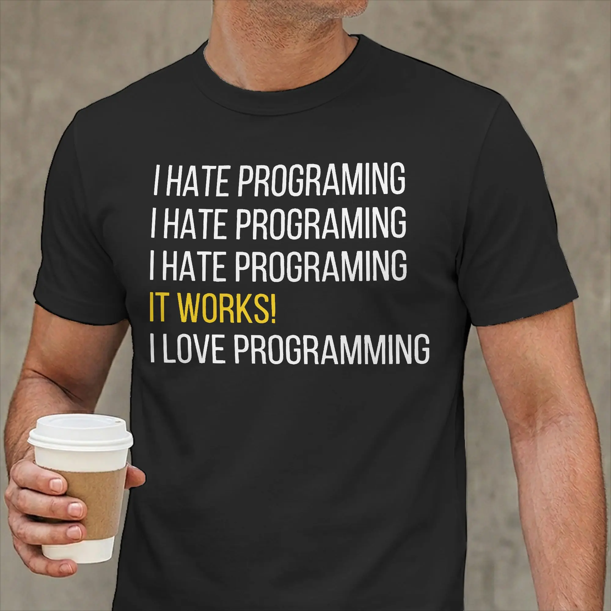 Programmer Programming Developer T Shirt Men's  Pure Cotton T-Shirts Network Html Binary Code Blooded Tees Short Sleeve Clothes