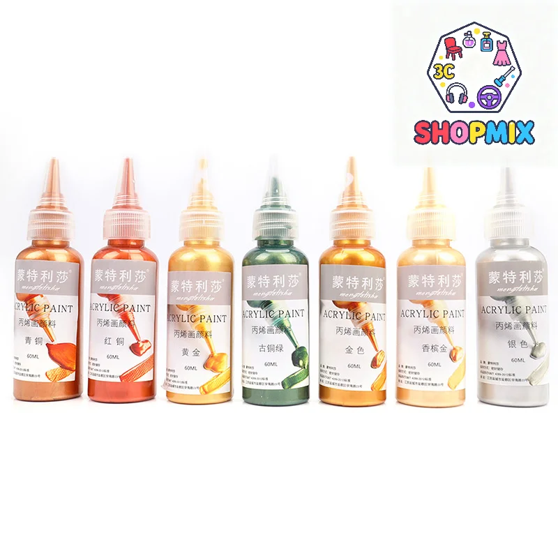 60ml Gold Paint Metallic Acrylic Paint Waterproof not Faded DIY Painted Pigments