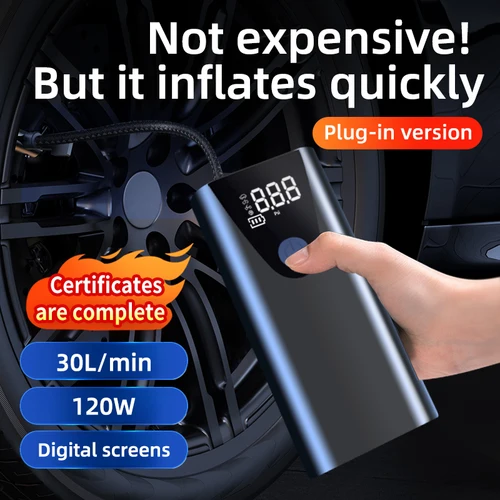 Compresor de aire portátil digital: para neumáticos de automóviles, bicicletas y globos. Características de luz LED y alimentación de 12 V CC