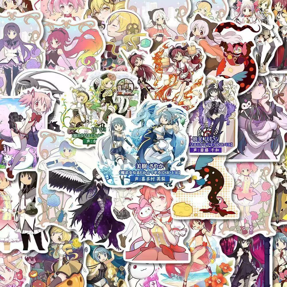 20/40/80pcs Homura Kaname Madoka Madoka Magica Stickers Sakura Kyouko Cartoon Sticker Aesthetics Miki Sayaka Anime Decal Gift