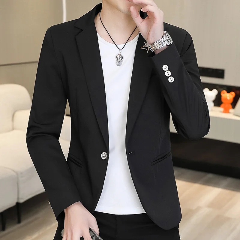 Blazer Men's Fashion Business Gentleman Groom Professional Gentleman Form-fitting Versatile Casual Formal Wear High-end Blazer