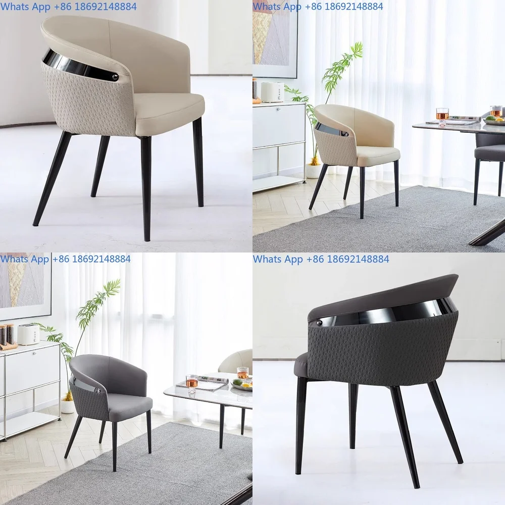 

Dining Chair Home Luxury Backrest Lounge Stool Hotel Restaurant New Style Italian Inspired Table Chair
