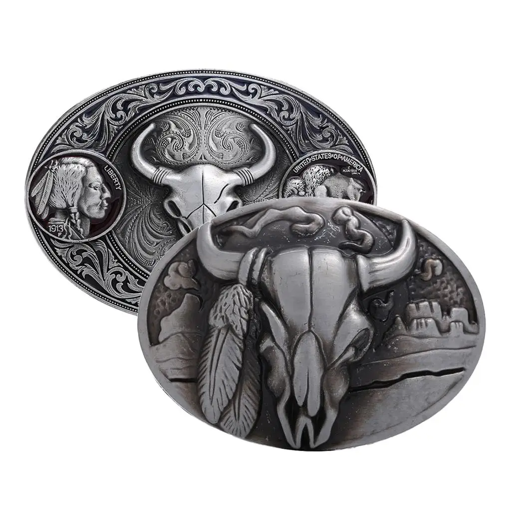 BULL HEAD BELT BUCKLE METAL WESTERN COWBOY COUNTRY HORSE RIDING