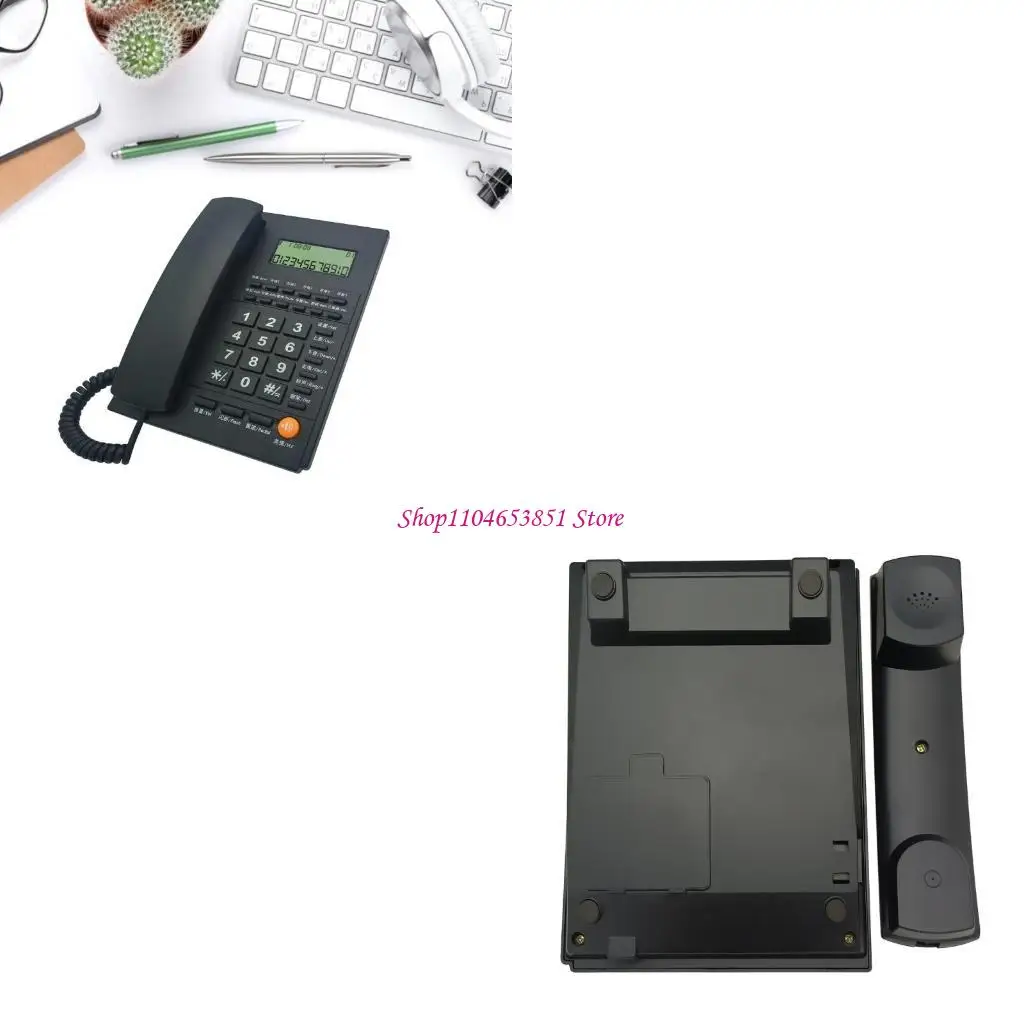 Landline Telephone English Corded Phone for Home/Hotel/Office, Fixed Landline Caller Display Energy Saving