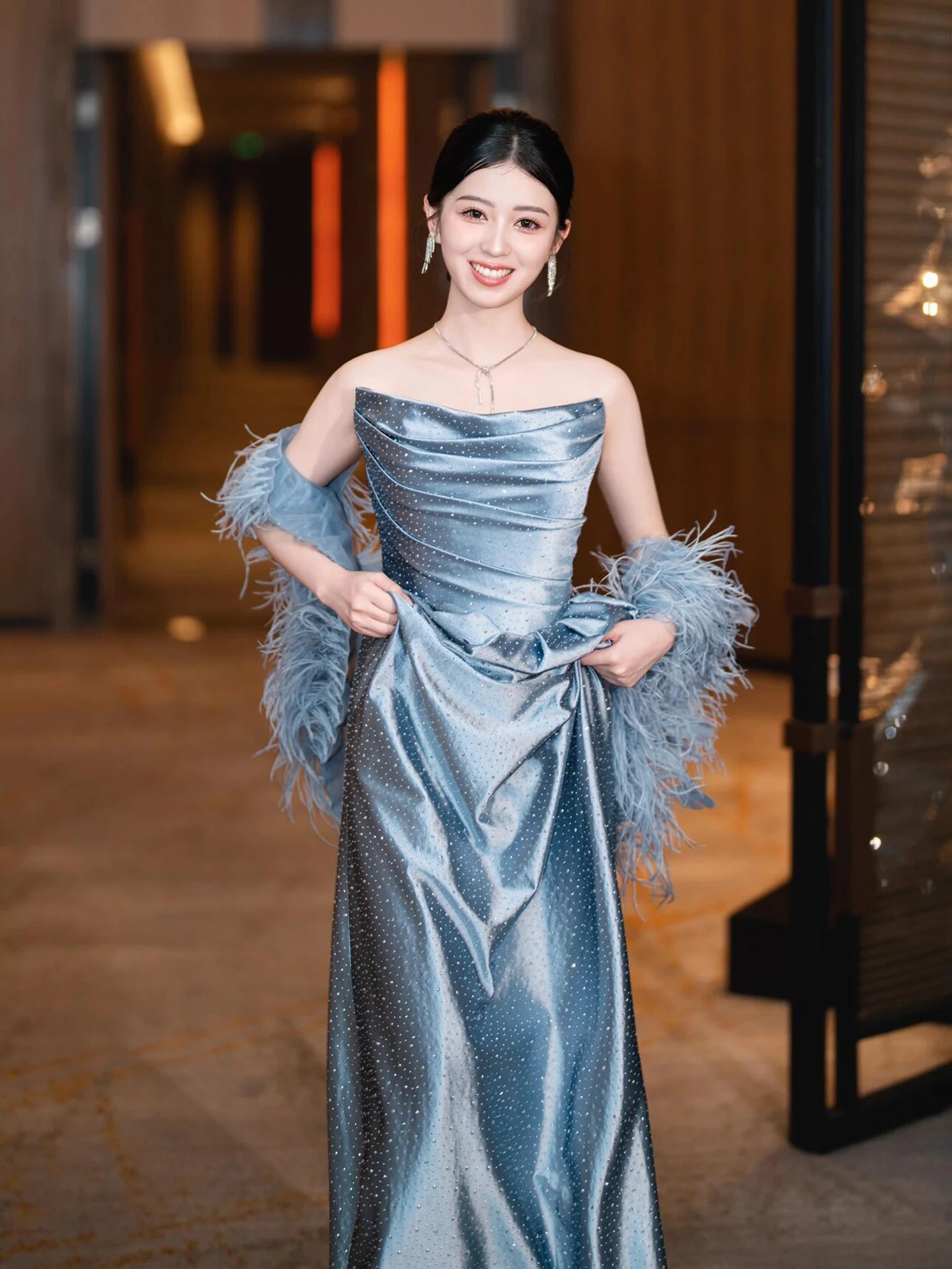 

Элегантное синее длинное вечернее платье для подружек невесты, для женщин, для свадебной церемонии, помолвки, вечеринки, платье для ведущей, коктейльное платье для приема гостей