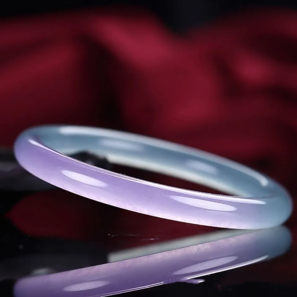 Natural Ice Jadeite Spring Band Color Bracelet Quartz Rock Jade Women's Popular Jade Bracelet image 3