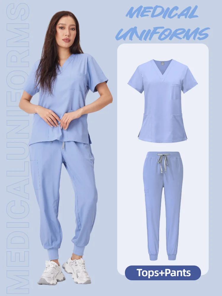 Multicolor Unisex Short Sleeved Pharmacy Nurse Uniform Hospital Doctor Workwear Oral Dental Surgery Uniforms Medical Scrubs Sets