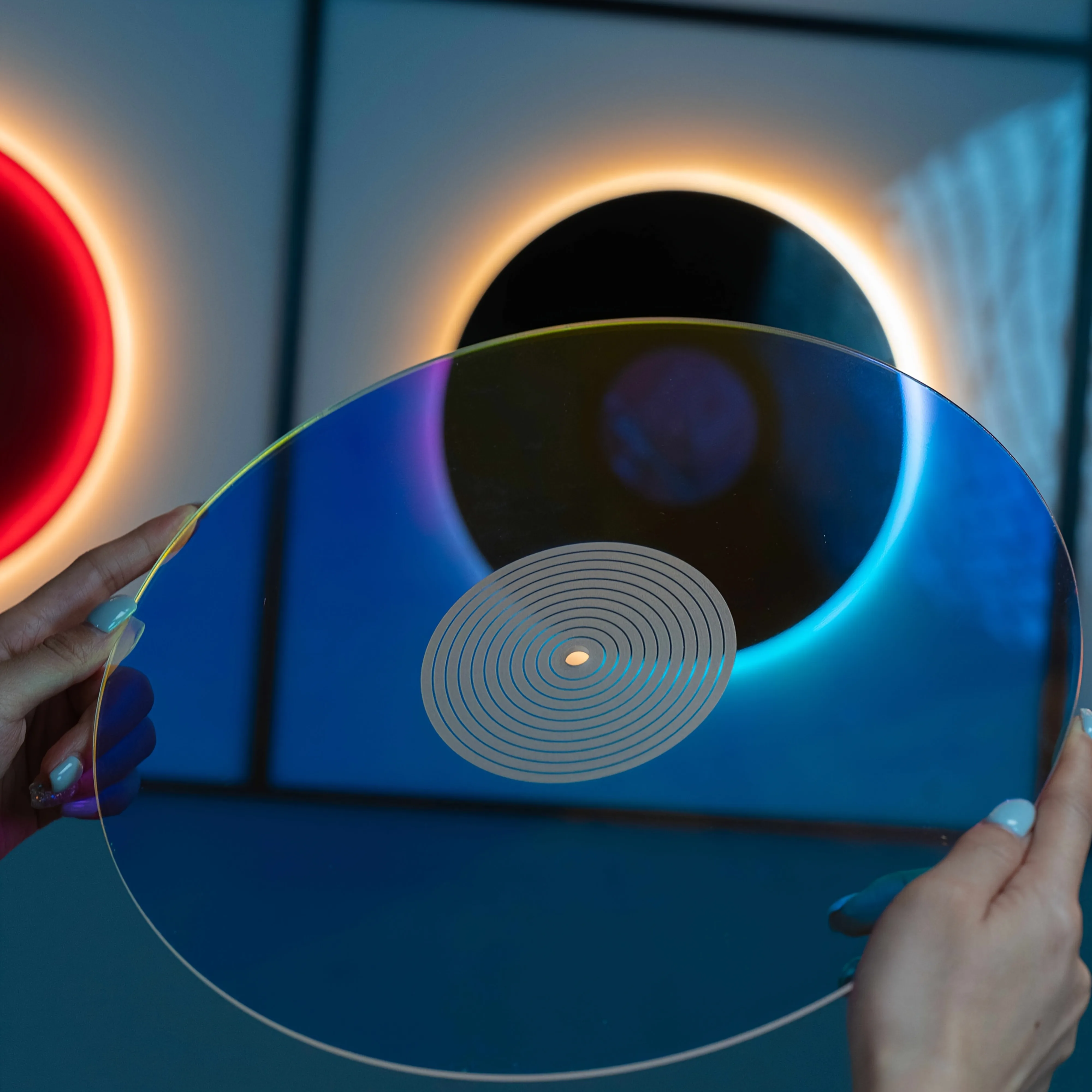 12inch Colorful Gradient Color Turntable Slipmat Anti-static Acrylic Platter Mat For LP Vinyl Record Phonograph HIFI Accessories image 3