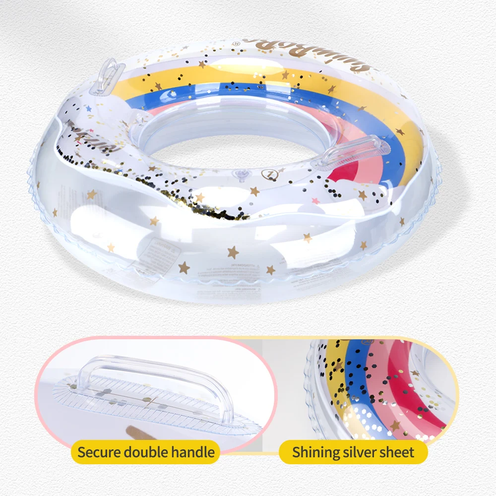 Swimbobo Kids Float Ring Rainbow For Kids PVC Inflatable Swimming Underarm Rings Children Floats In Summer Floating Water Toy