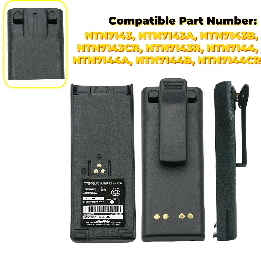 Replacement Belt Clip  for Motorola GP900 GP1200 HT1000 MT2000 MTS2000 MTX8000 MTX9000 JT1000 Radio NTN7143 Battery Belt Clip