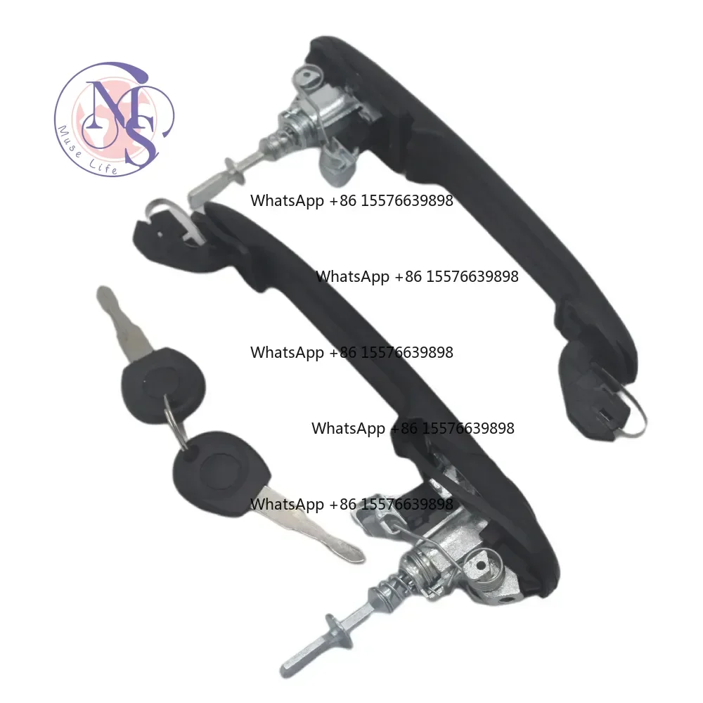ZOCI-FOR 6N0837207C/D 2Pcs Front Door Handle With 2 Keys, Auto Exterior Door Handle Replacement Accessories
