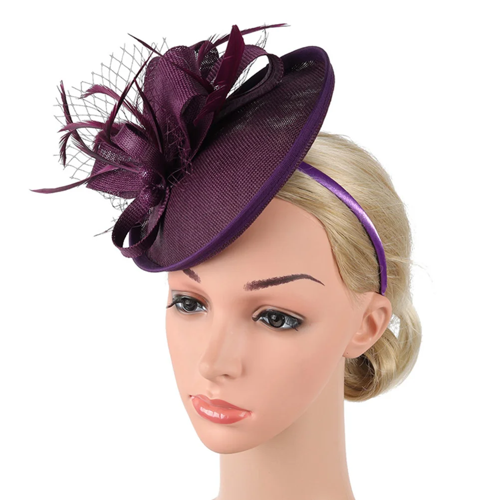 1 قطعة أغطية الرأس النسائية زهرة رباط شعر أنيق غطاء الرأس حفلة لحفل زفاف عيد ميلاد جمع صور الدعامة التبعي #1