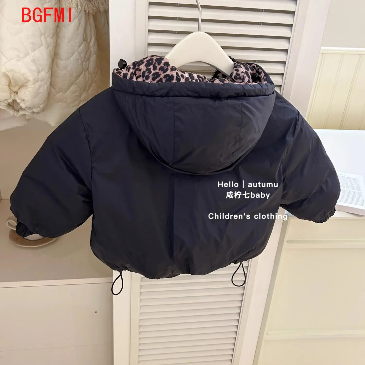 Teenager Leopard Print Cotton Padded Clothing Big Girls Winter Coat for Kids Boys Hooded Reversible Jacket Warm Thick Outerwear