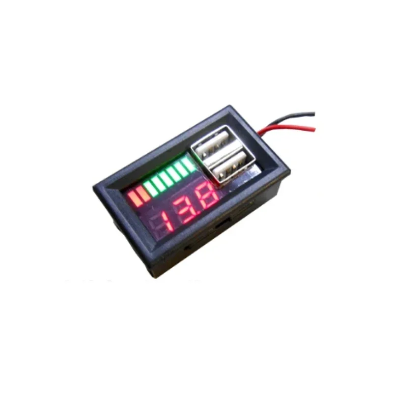 Digital Display Voltmeter Voltage Meter Volt Tester Dual USB 5V 2A Output For DC 12V Cars Motorcycles Vehicles Battery capacity