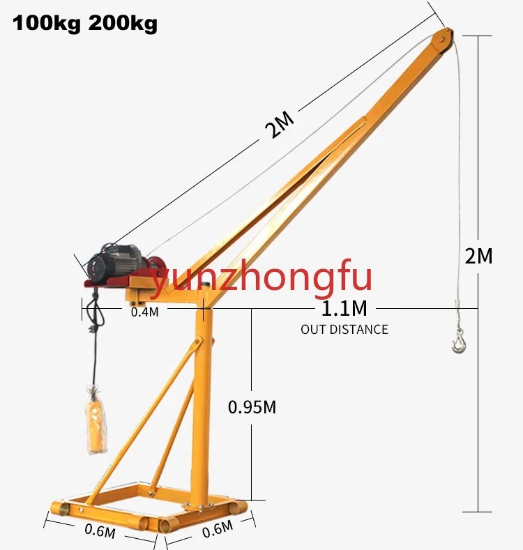 800kg-30m-220v Outside Crane Small Construction Equipment Mini Crane 800Kg Full Set