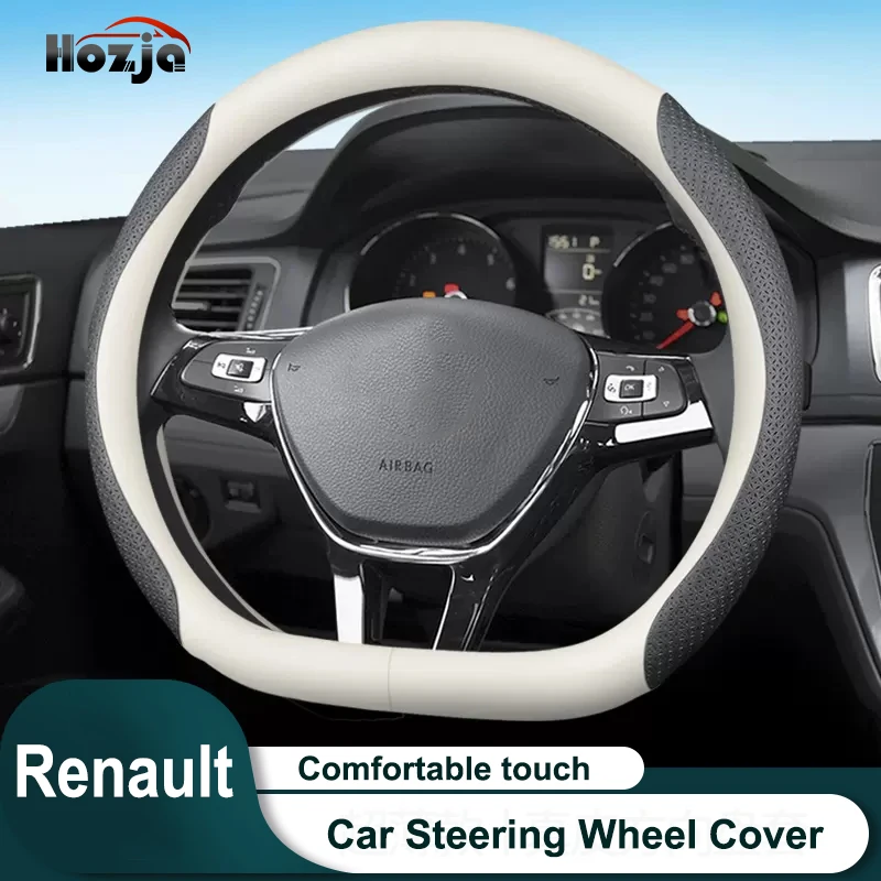 

Leather Car Steering Wheel Cover for Renault ZOE 2013 - 2022 SYMBIOZ 2024 2023 Koleos Megane 4 2017 - 2022 CLIO 2024 Accessories