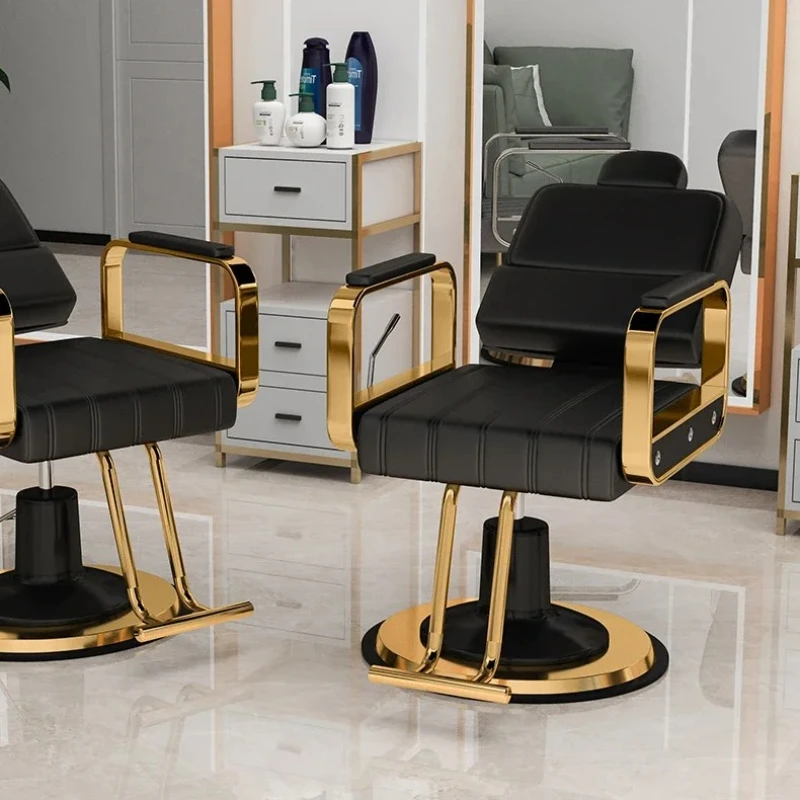 

Classic Metal Barber Chair Black Elegant Luxury Premium Hairdressing Salon Furniture Salon Chairs Tattoo Chair Beauty Stool