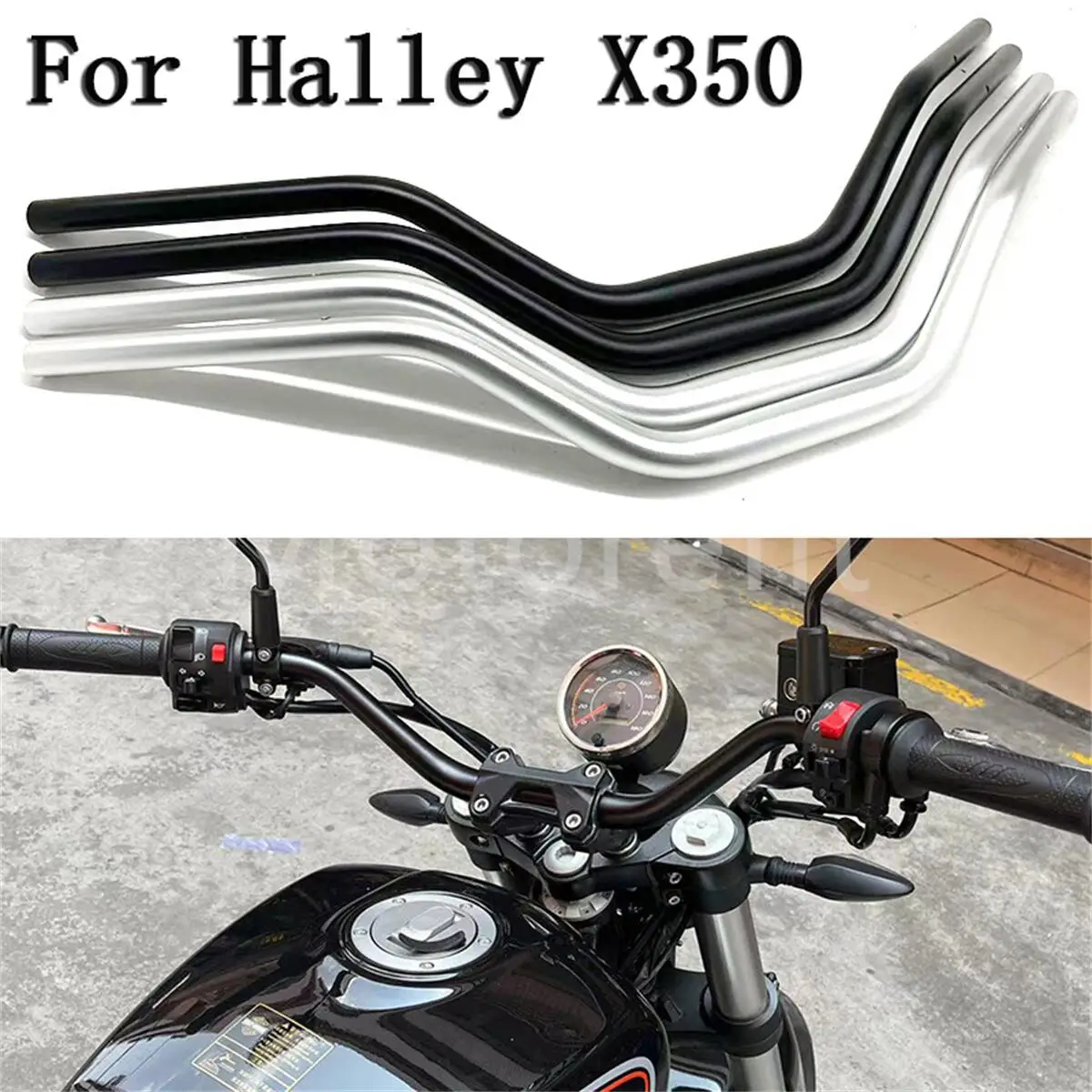 

For Harley X350 motorcycle aluminum alloy thickening and heightening variable diameter handlebar head direction modification