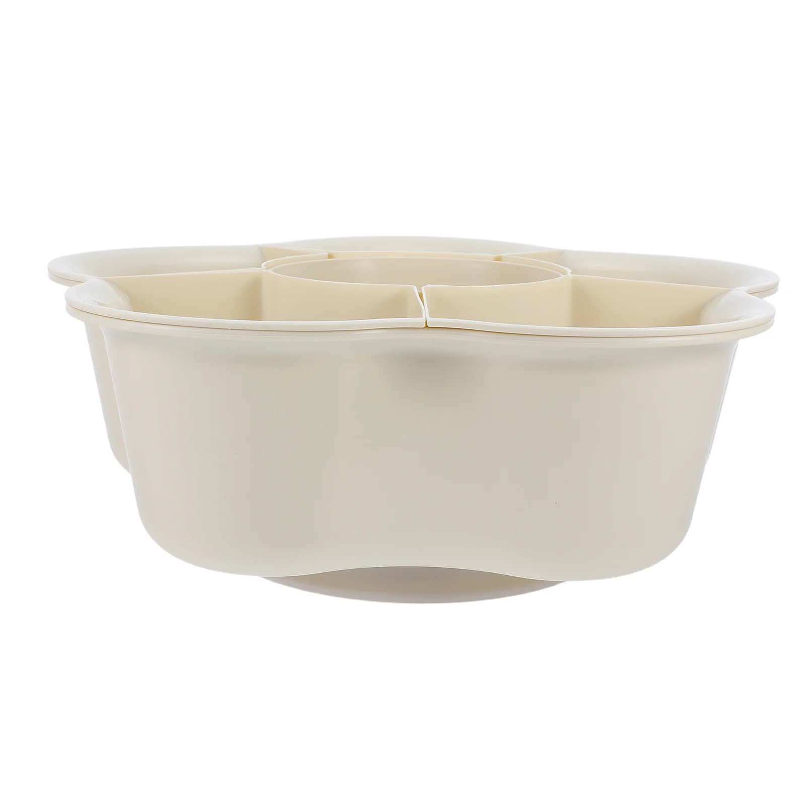 

6-Compartment Rotatable Drain Basket Hot Pot Vegetable Serving Tray Plastic Kitchen Organizer Fruit Veggie Storage Multi-Section