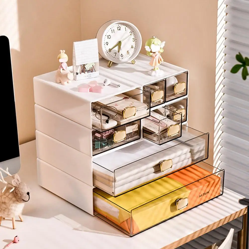 Stackable Drawers Bathroom Drawer Set Transparent Stackable Desktop Organizer with Spacious Drawer Capacity Waterproof Bathroom