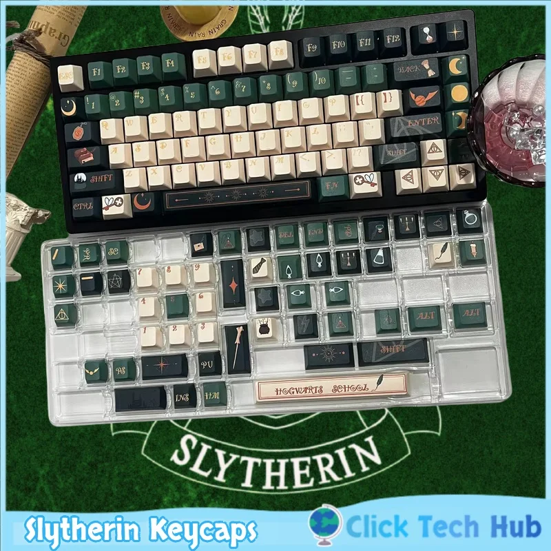 

Slytherin Keycaps Movie Themed Key Cap Full Five Sided Heat Sublimation Technology Cherry High Mechanical Keyboard Keycaps Gift