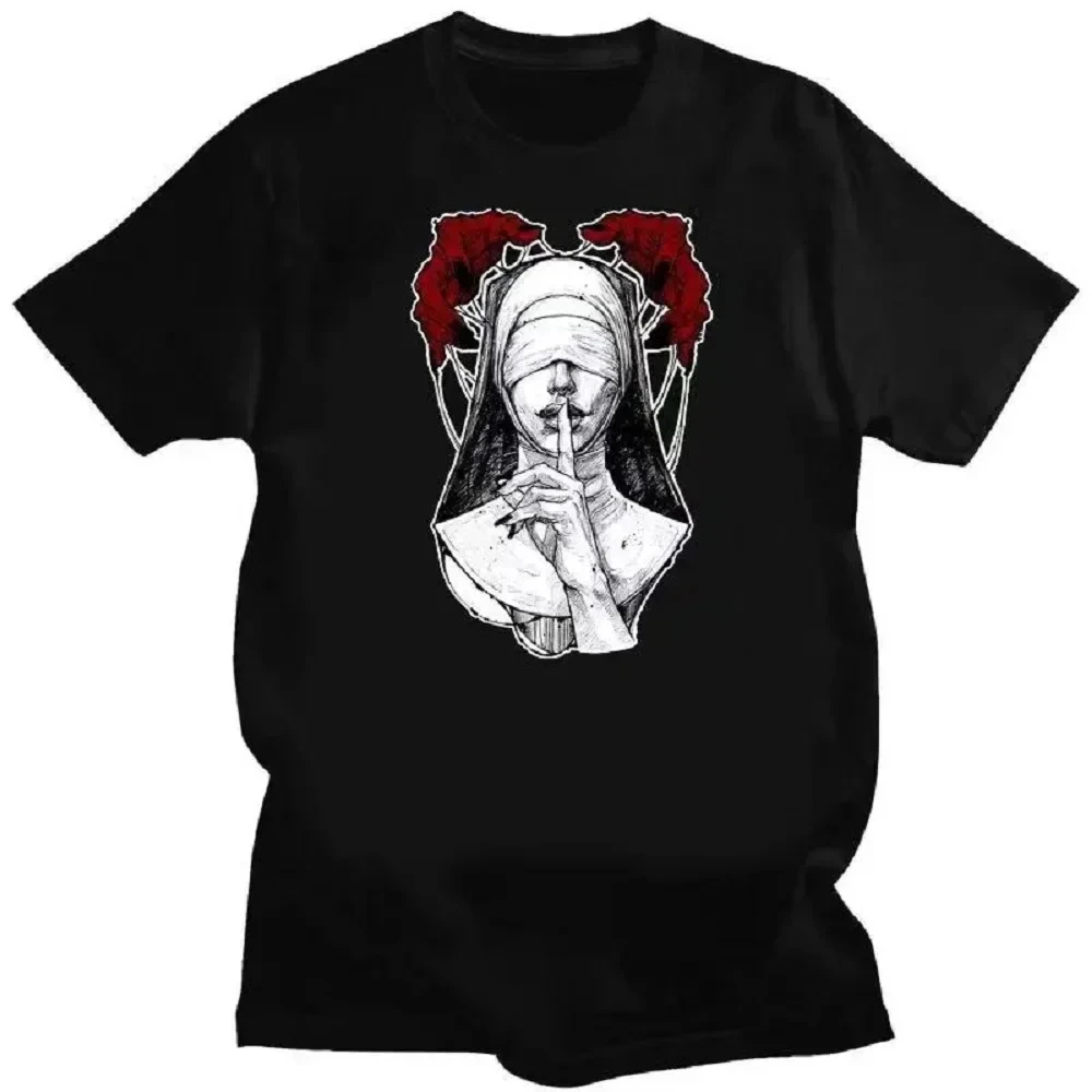 Satanic Nun Tattoos Unholy Tshirt Sexy Men T Summer Comfort Funny Tee Shirt Print Creativity Novelty Male Short Sleeve