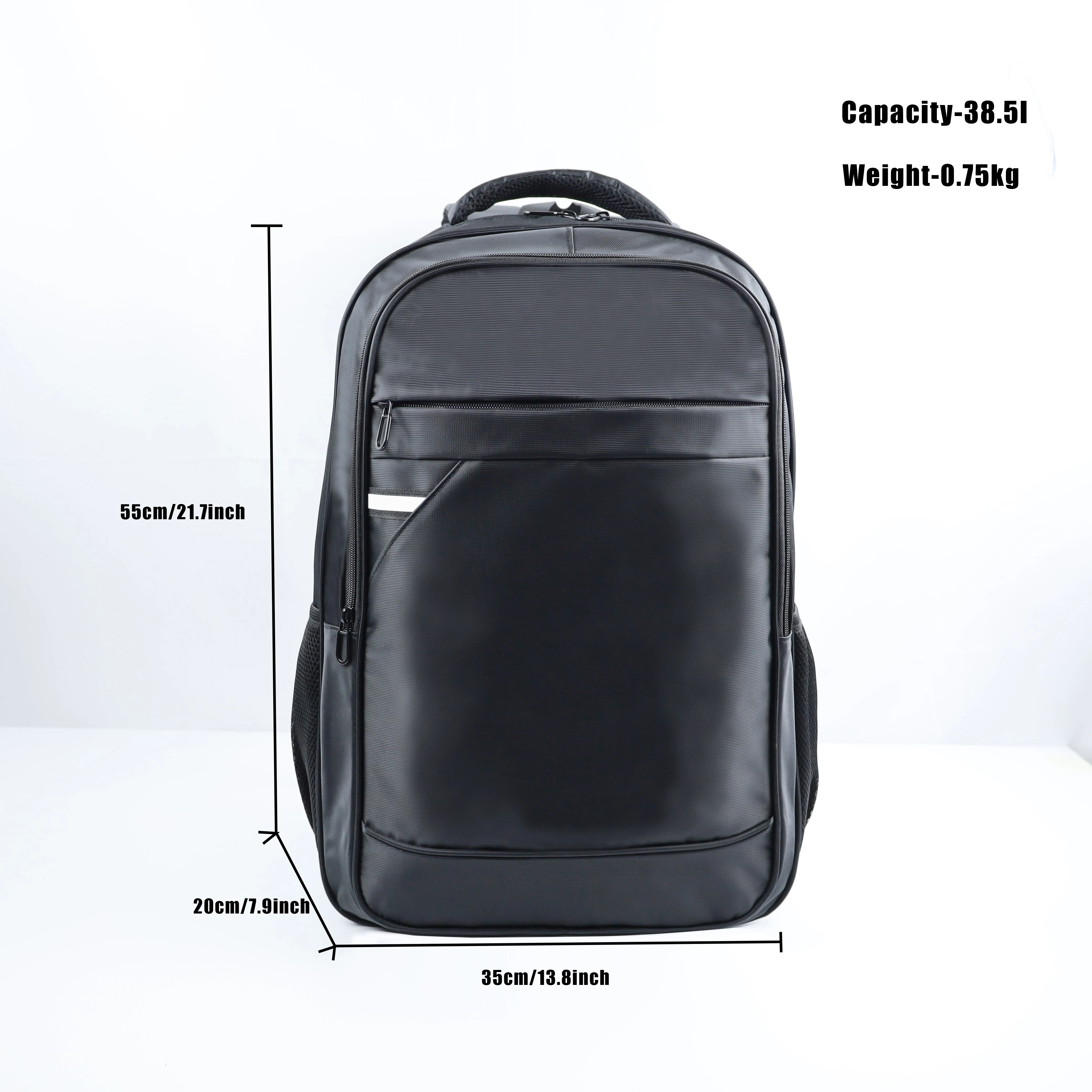 

Fashionable Men's Women's Student Laptop Backpack Polyester 38.5L Capacity Arcuate Shoulder Strap for Business School Travel Use
