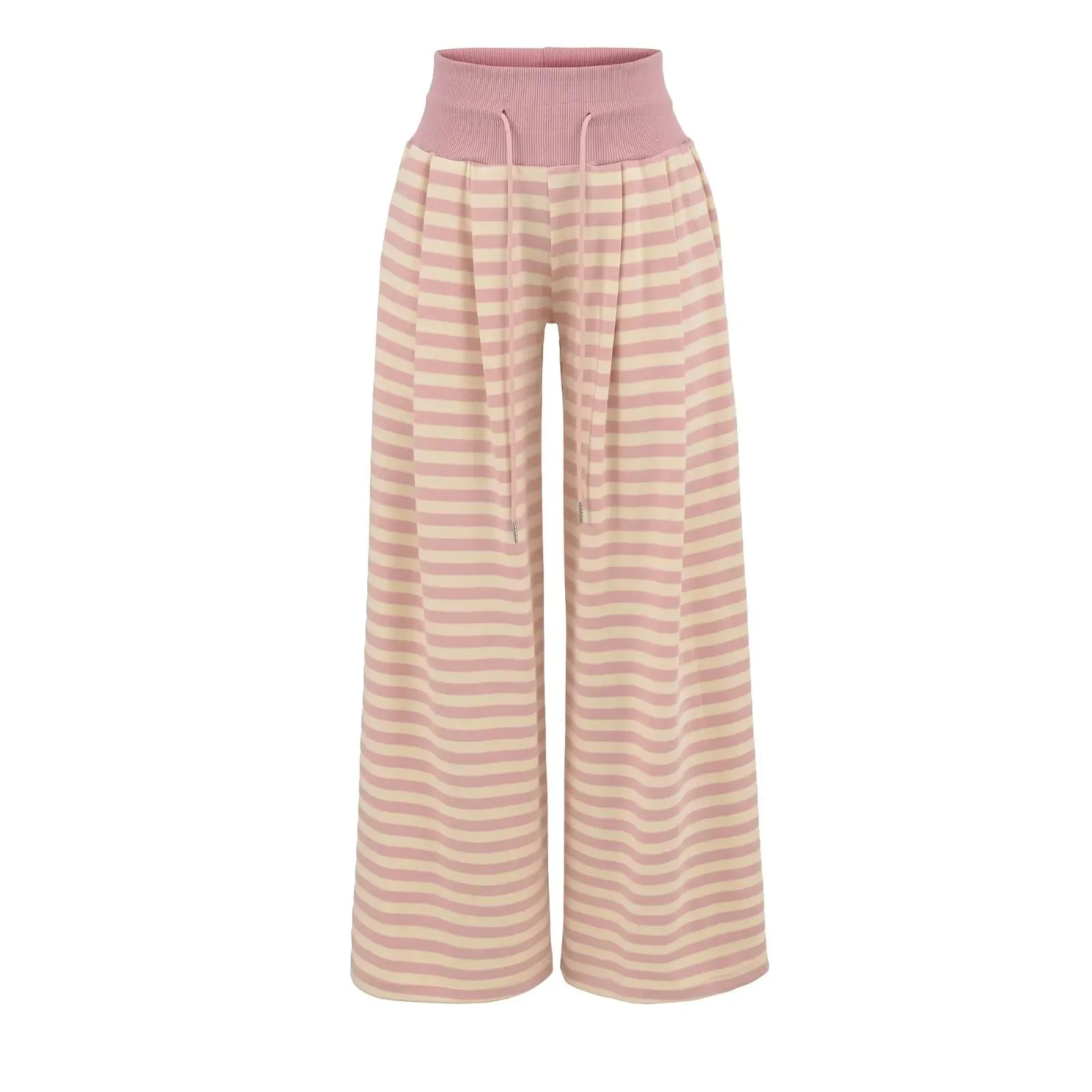 Pantaloni a righe per la casa stile pigro Pantaloni lunghi Donna Autunno Nuovo Cravatta a vita bassa con coulisse Pantaloni versatili dimagranti casual a gamba larga NVB5