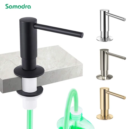 Dispensador de jabón líquido Samodra con Kit de tubo de extensión cabezal de bomba de latón para fregadero de cocina accesorios de baño dispensador de 4 colores