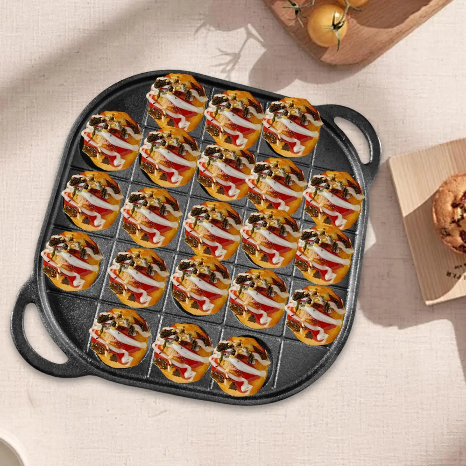 

Japanese Takoyaki Maker Pan Octopus Ball Maker Cooking Grill Pan 21 Holes