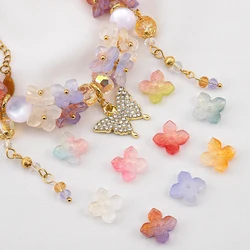 Cuentas espaciadoras sueltas de vidrio checo, abalorios de mariposa para costura, pendientes, pulsera, componentes de fabricación de joyas, manualidades DIY, 50 piezas