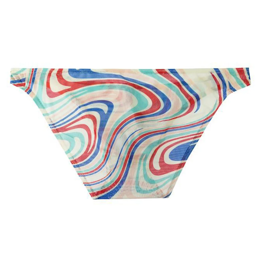 

Casual Printed Mesh Sheer Briefs Men Intimate Underwear Tanga Low Rise Pouch Panties For Summer Cooling Lingerie