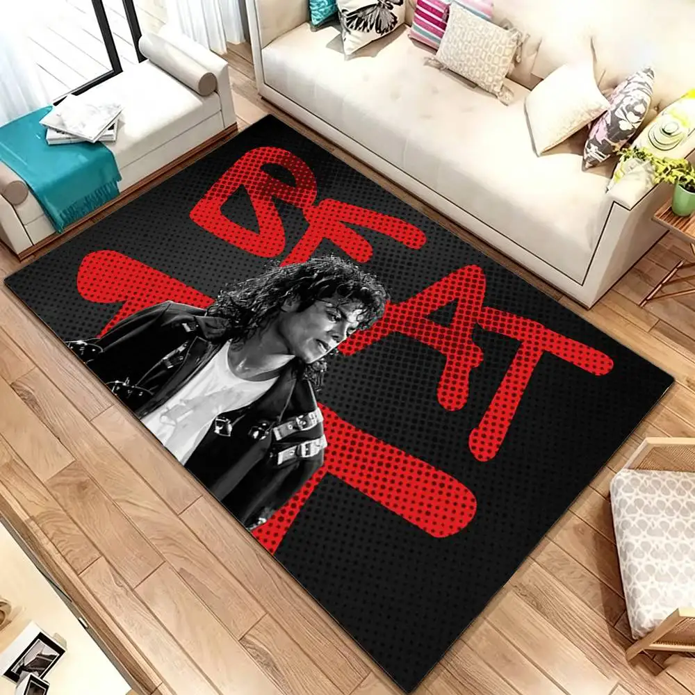 M-Michael Jackson Tinplate Soft Thick Non-Slip Mat for Living Room Bedroom Kitchen Decor Rugs