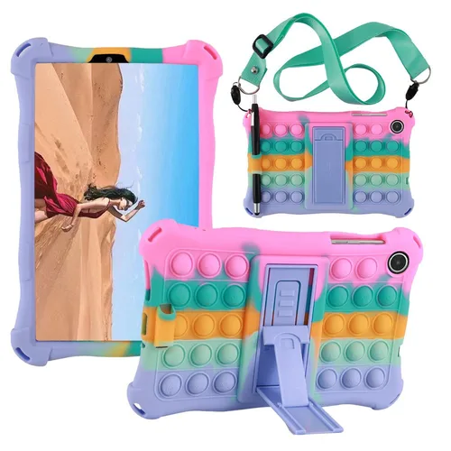 Imagen 1 del producto Funda de silicona suave a prueba de golpes con soporte trasero para Lenovo Tab M8 4th Gen, TB301FU, TB300FU, TB300XU, tableta PC, 8""