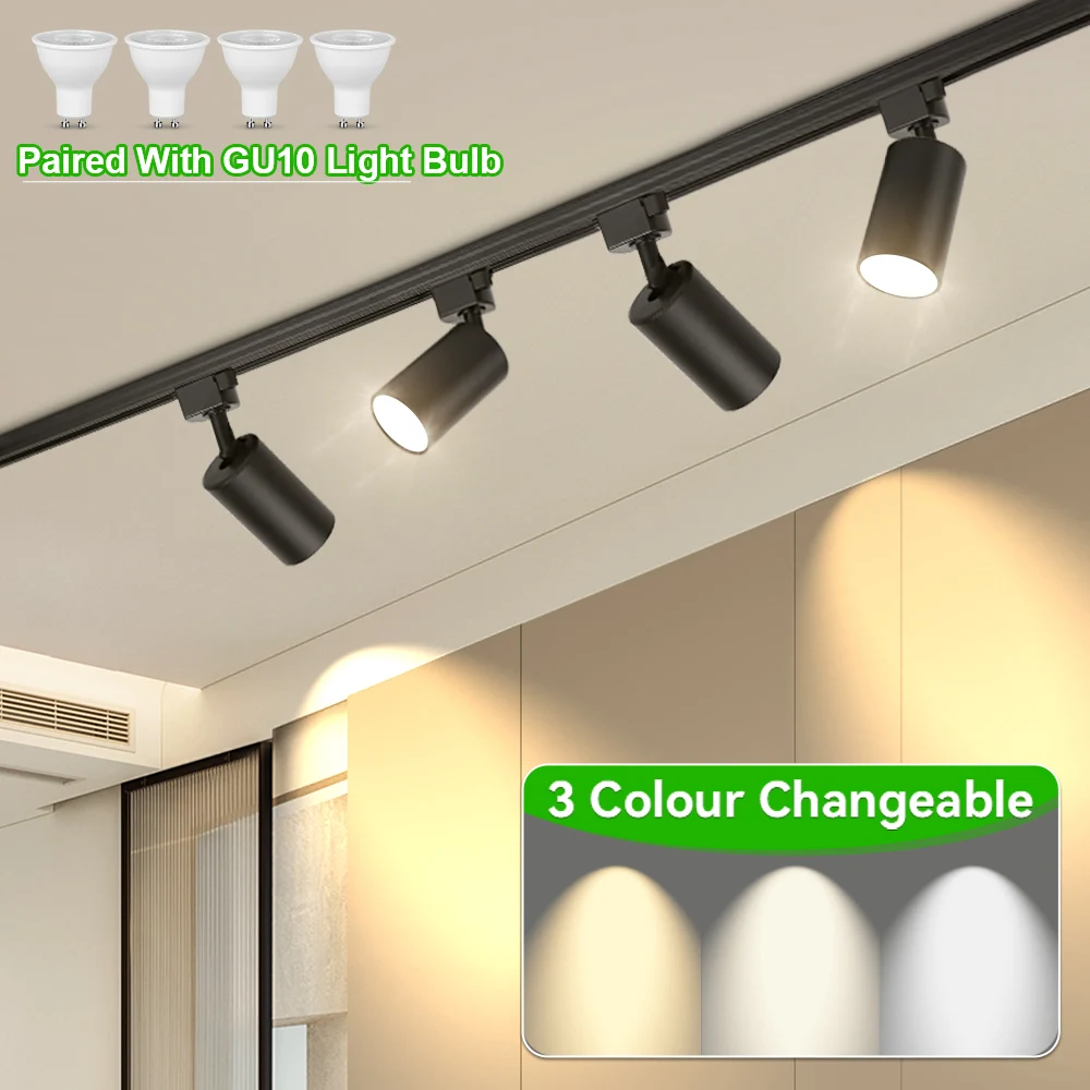 

Led Track Lights Set GU10 Replaceable Bulb Spotlight 85-265V LED Rail Lamp Clothing Store Home Track Ceiling Spot Light Fixture