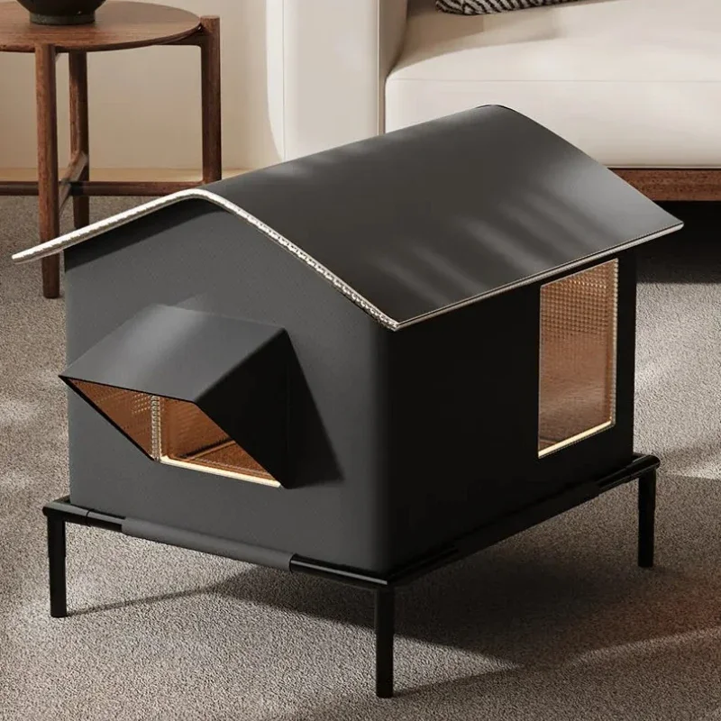 Outdoor Heated Cat House with Aluminum Foil Fully Enclosed & Waterproof Winter Cat Shelter, Insulated Kitty House for Stray Cats - view 5