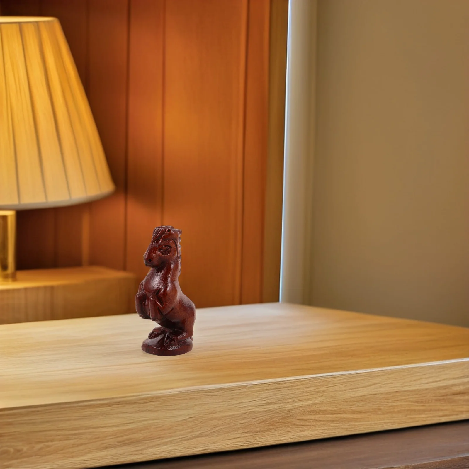 

Zodiac Horse Wood Decor Handcarved Elegance Compact Size Lucky Chinese New Year Decoration Home Office Table Shelf