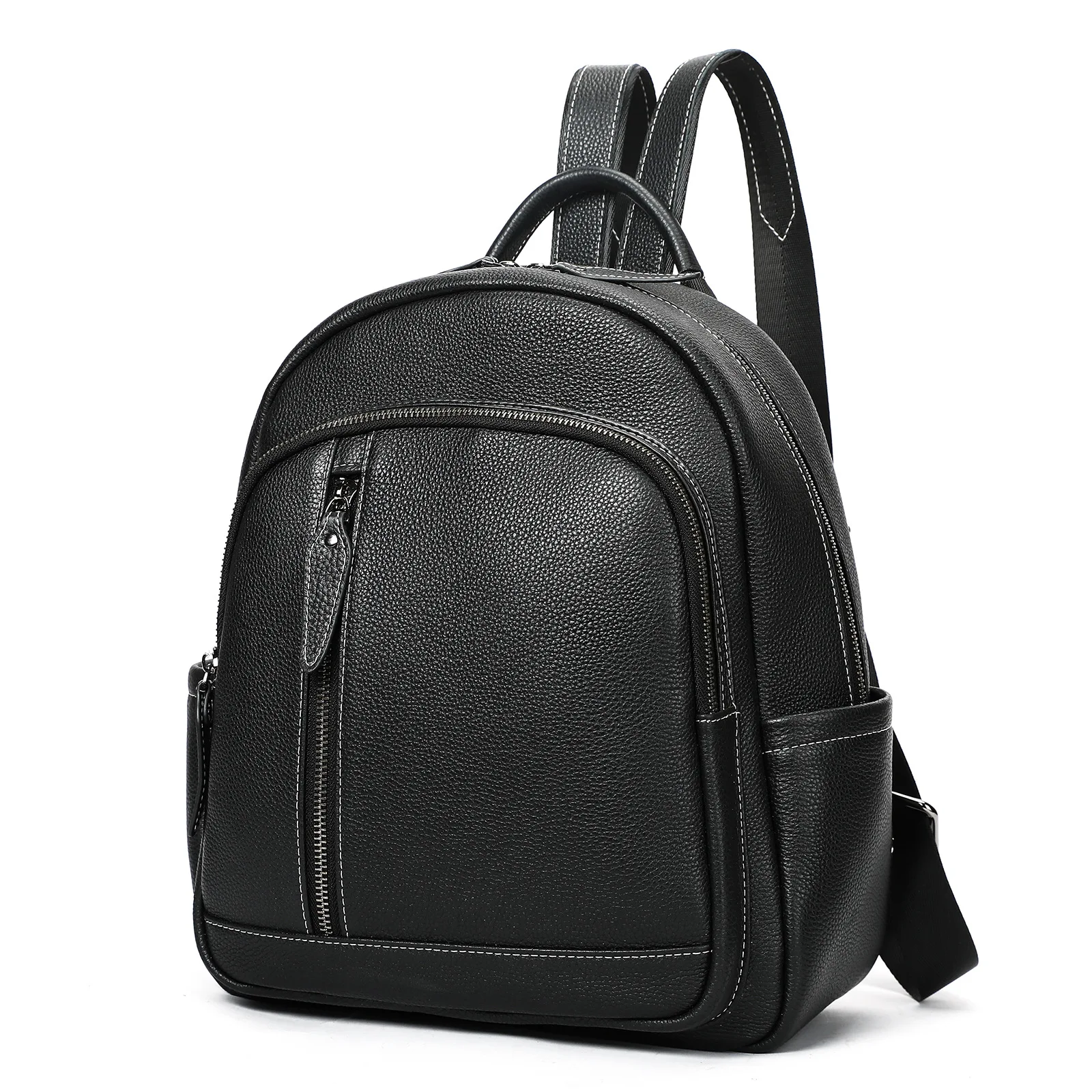 

New Genuine Leather Backpack: Large Capacity, Stylish & Versatile Commuter Bag, Premium Top-Grain Leather