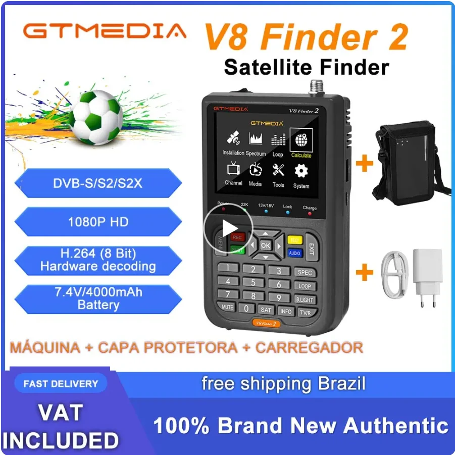 

GTMEDIA V8 Finder2 satellite meter Bag Finder satellite DVB-S/S2/S2X 1080P TFT screen LCD high definition 3,5 inch H.264