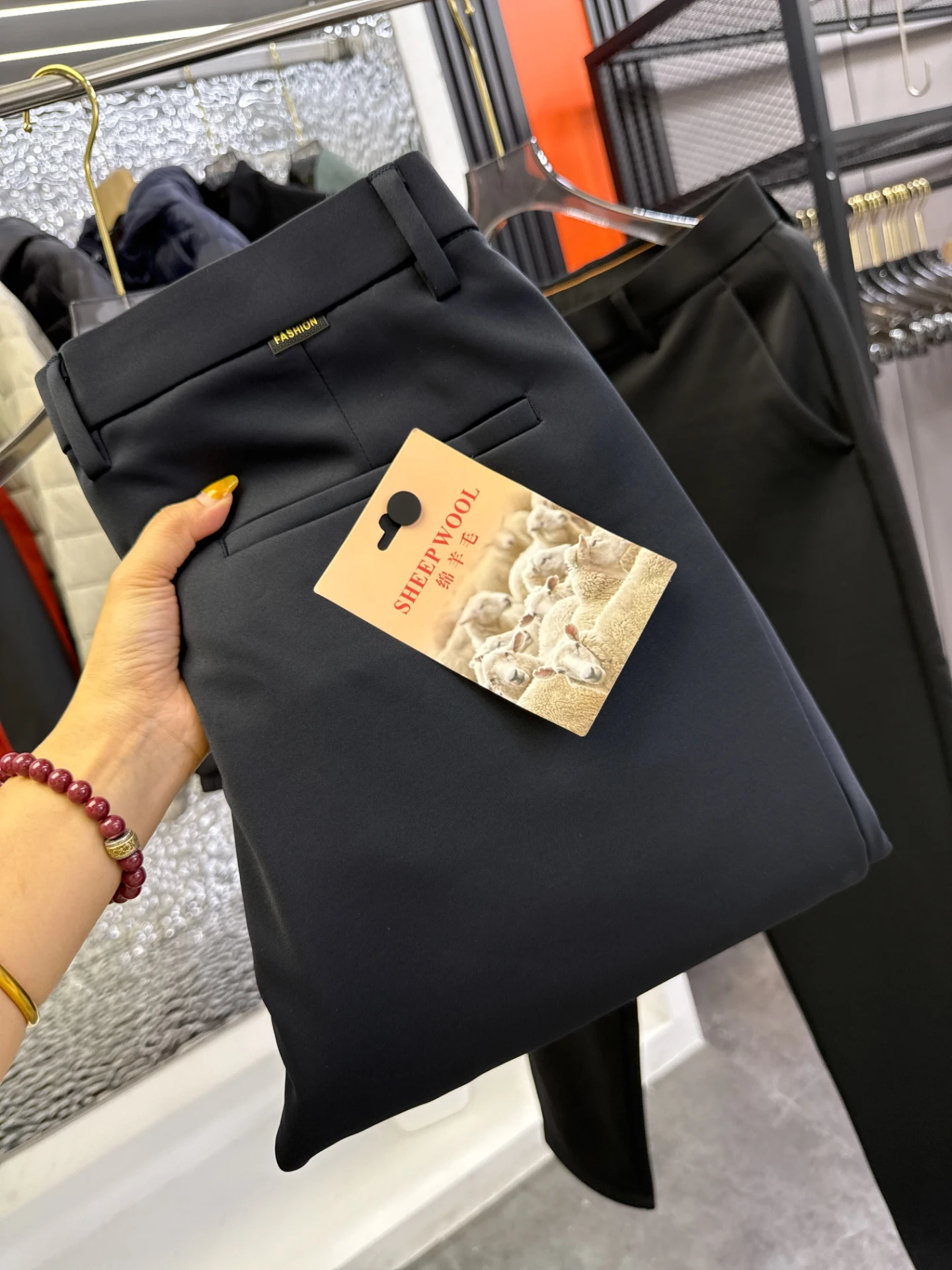 

Thiened Fce Warm Slim Fit Straight Leg Commuter Casual Pants for Men Sli Autumn Winter Trousers Busin Casual