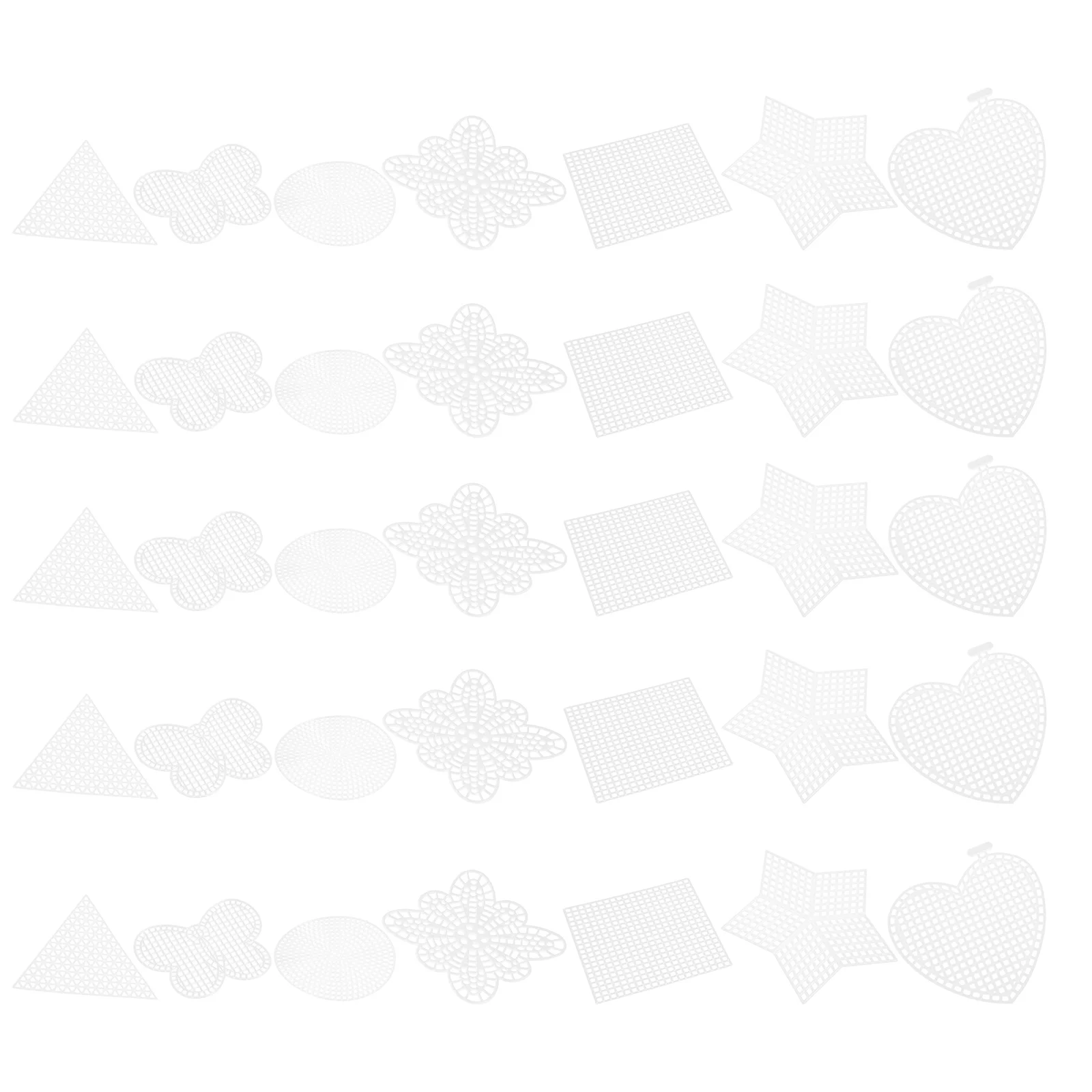 

70pcs Cross Stitch Grid Sheets Plastic Canvas Set Sewing Supply Embroidery Tool Mesh For Diy Crafts White