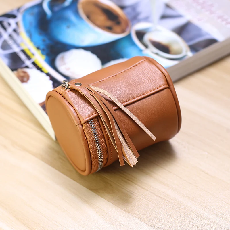 Leather Mini Zero Wallet Portable Mouth Red Envelope Earphone Bucket Bag Fashion Coin Storage Women\'s Bag Cosmetic Storage